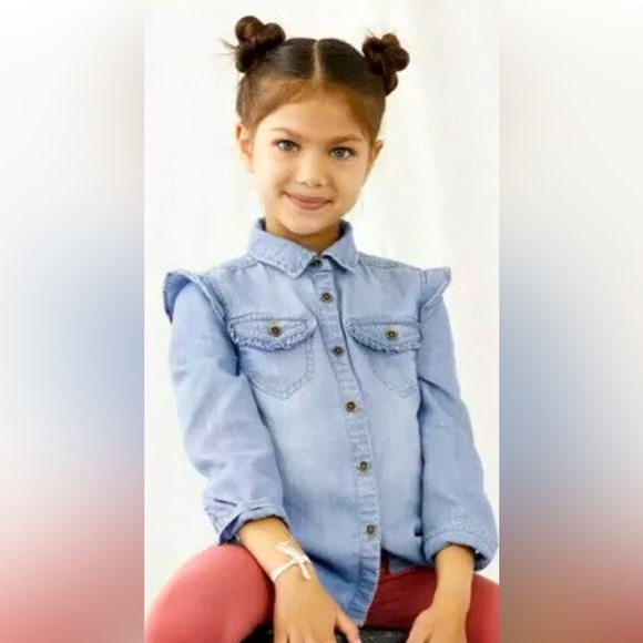 Matilda Jane Lyles Chambray Denim Button Down Shirt. Long Sleeve. Size 4. EUC. - Picture 13 of 15